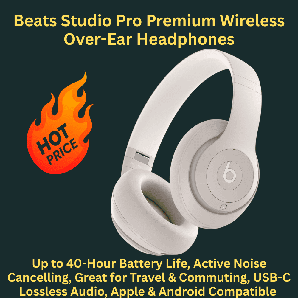 Beats Studio Pro wireless over-ear headphones with active noise cancelling