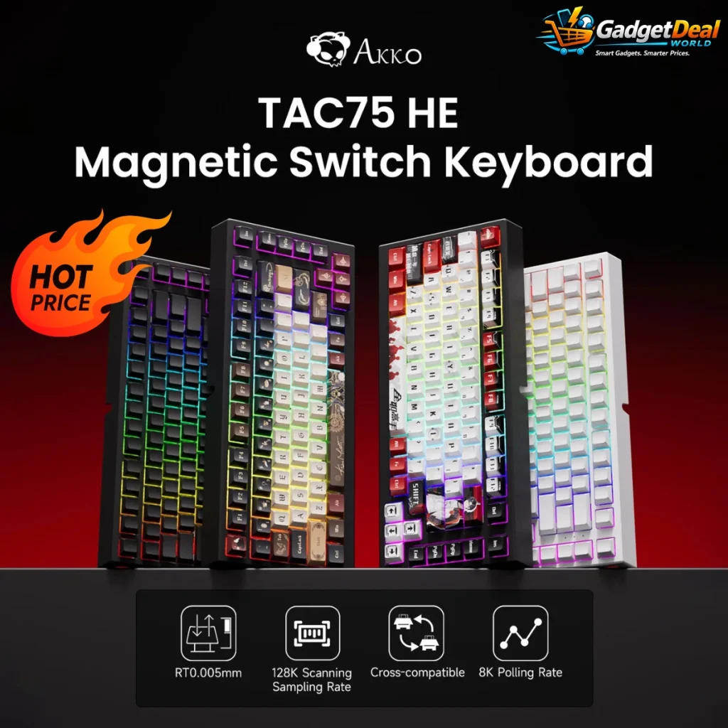 AKKO TAC75 HE Magnetic Switch Keyboard 75% Gaming with Rapid Trigger and 8K RGB Wired