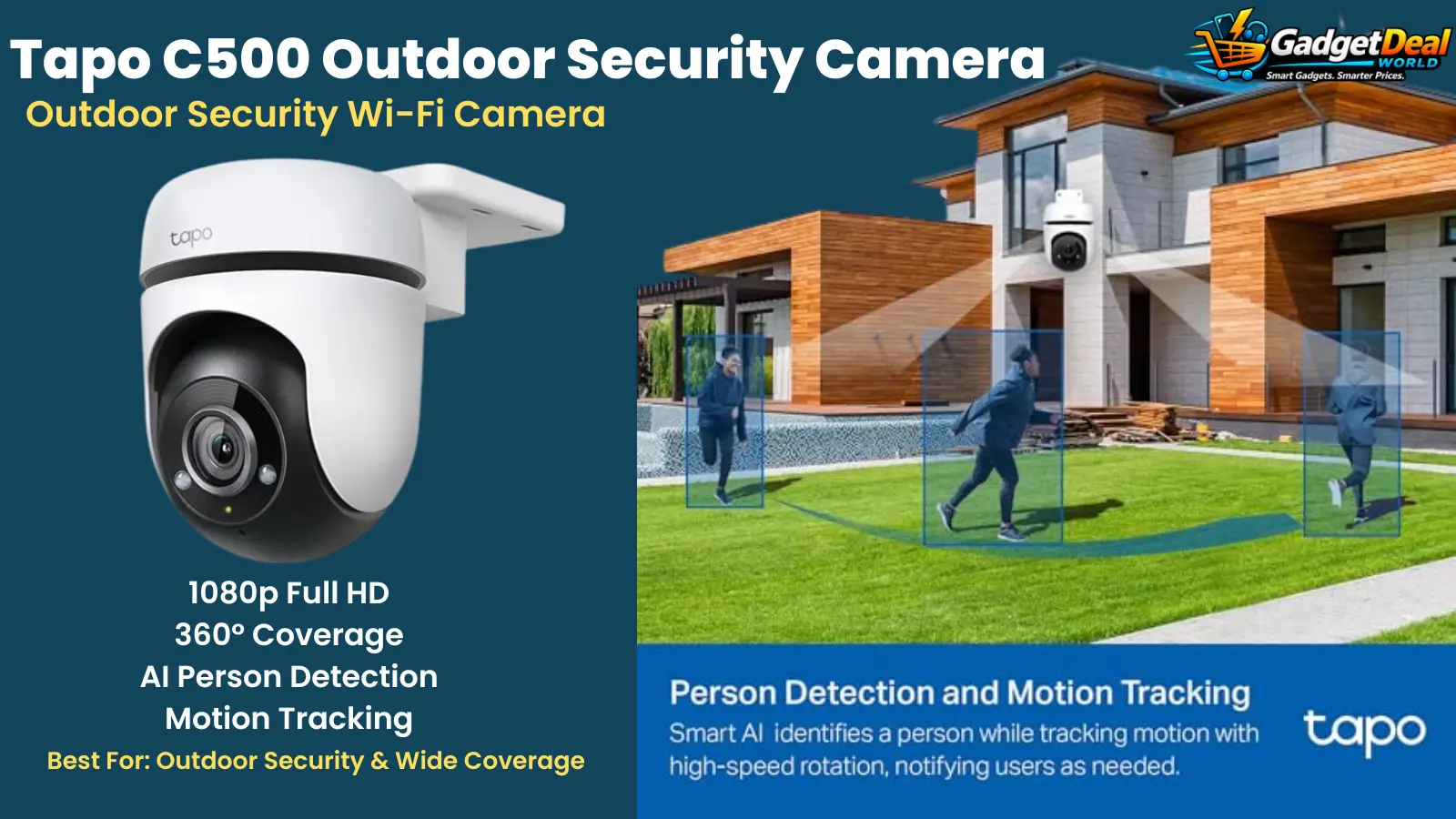 Tapo C500 outdoor security camera with 360 degree coverage