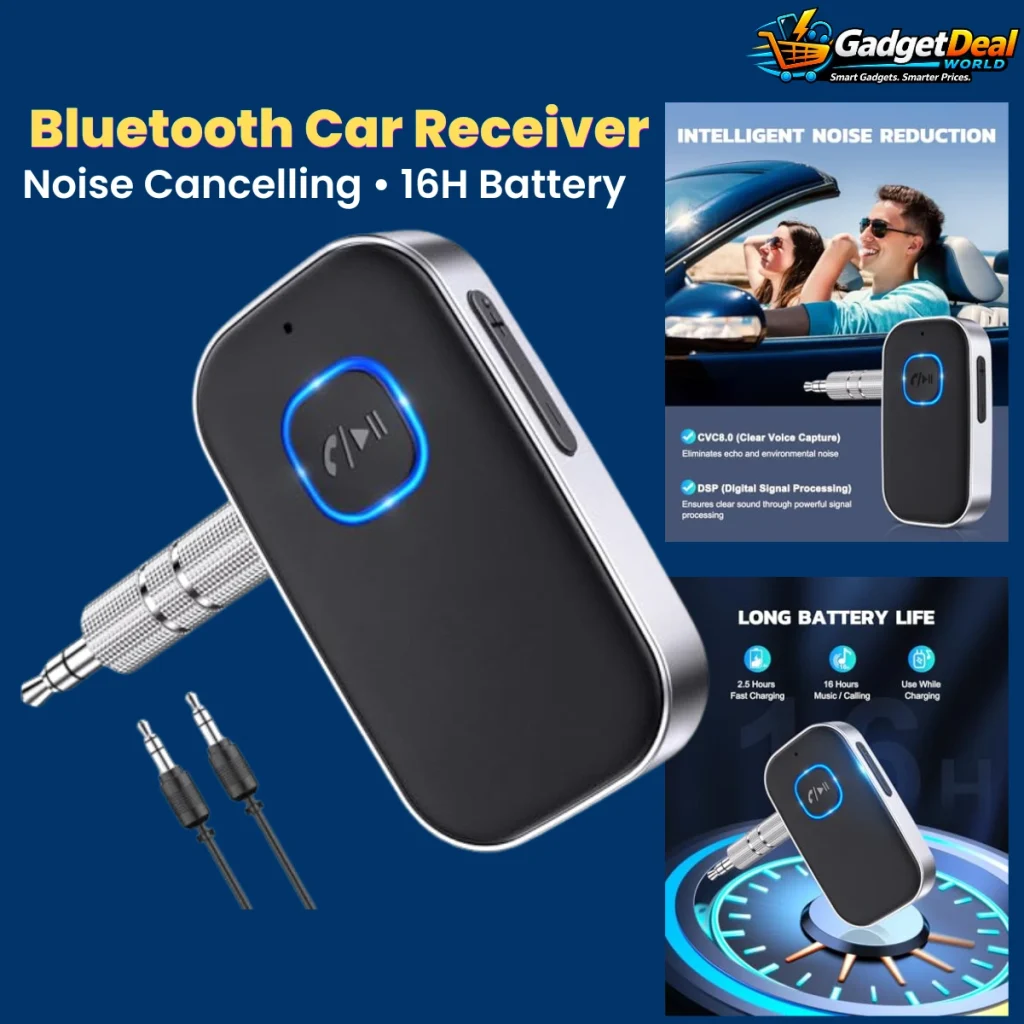 COMSOON Bluetooth Receiver for Car with 3.5mm AUX and Noise Cancelling