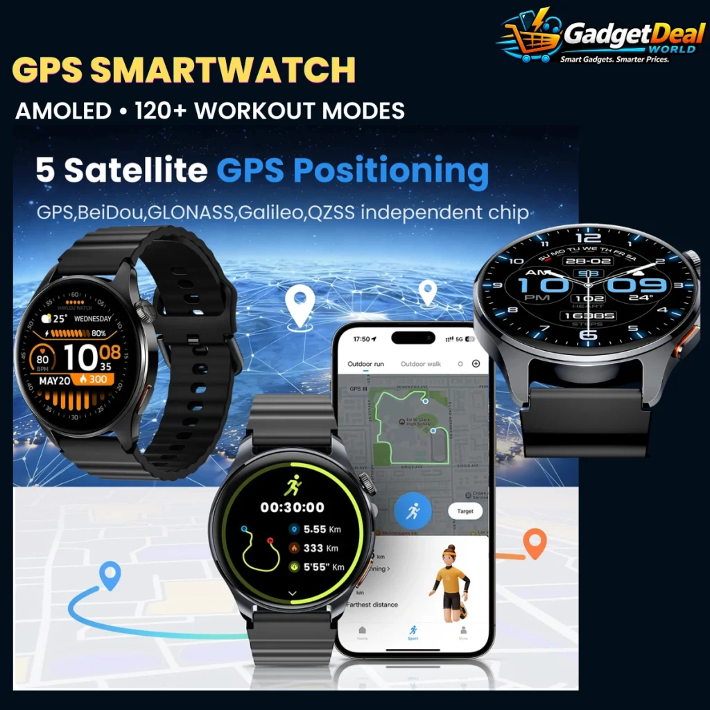 HAYLOU Watch 4S GPS Smartwatch with AMOLED Display and 120+ Workout Modes