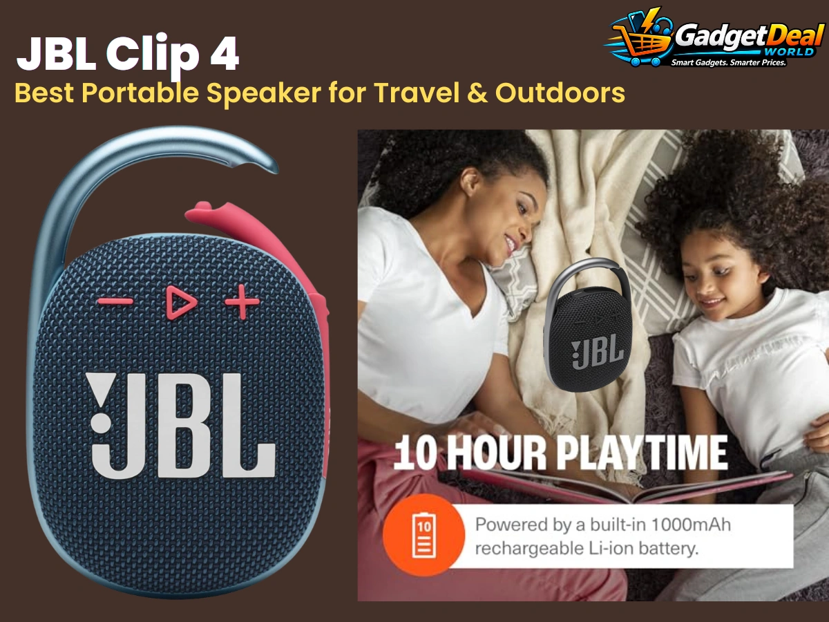 JBL Clip 4 portable Bluetooth speaker with integrated carabiner