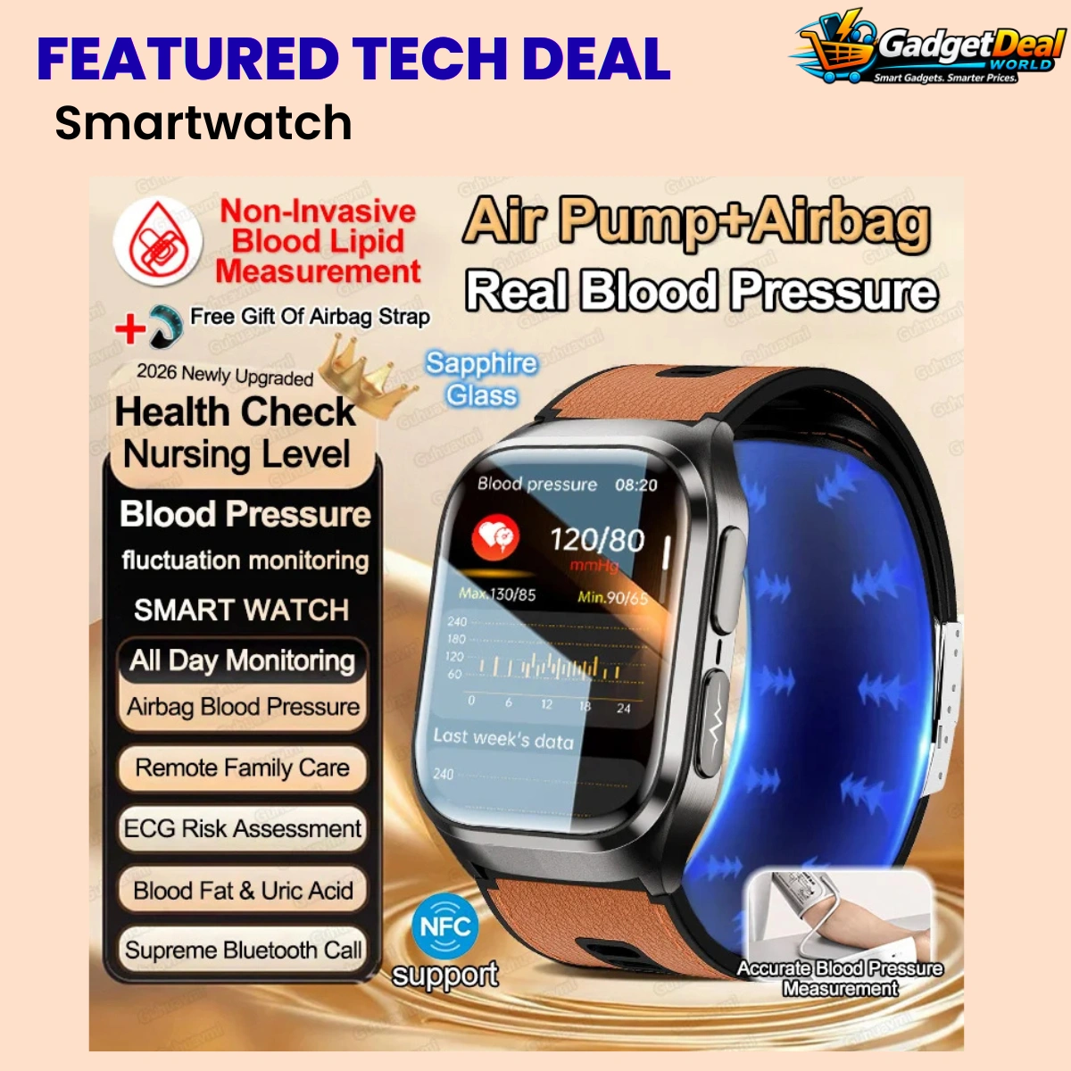 Smartwatch featured tech deal with useful fitness and smart features