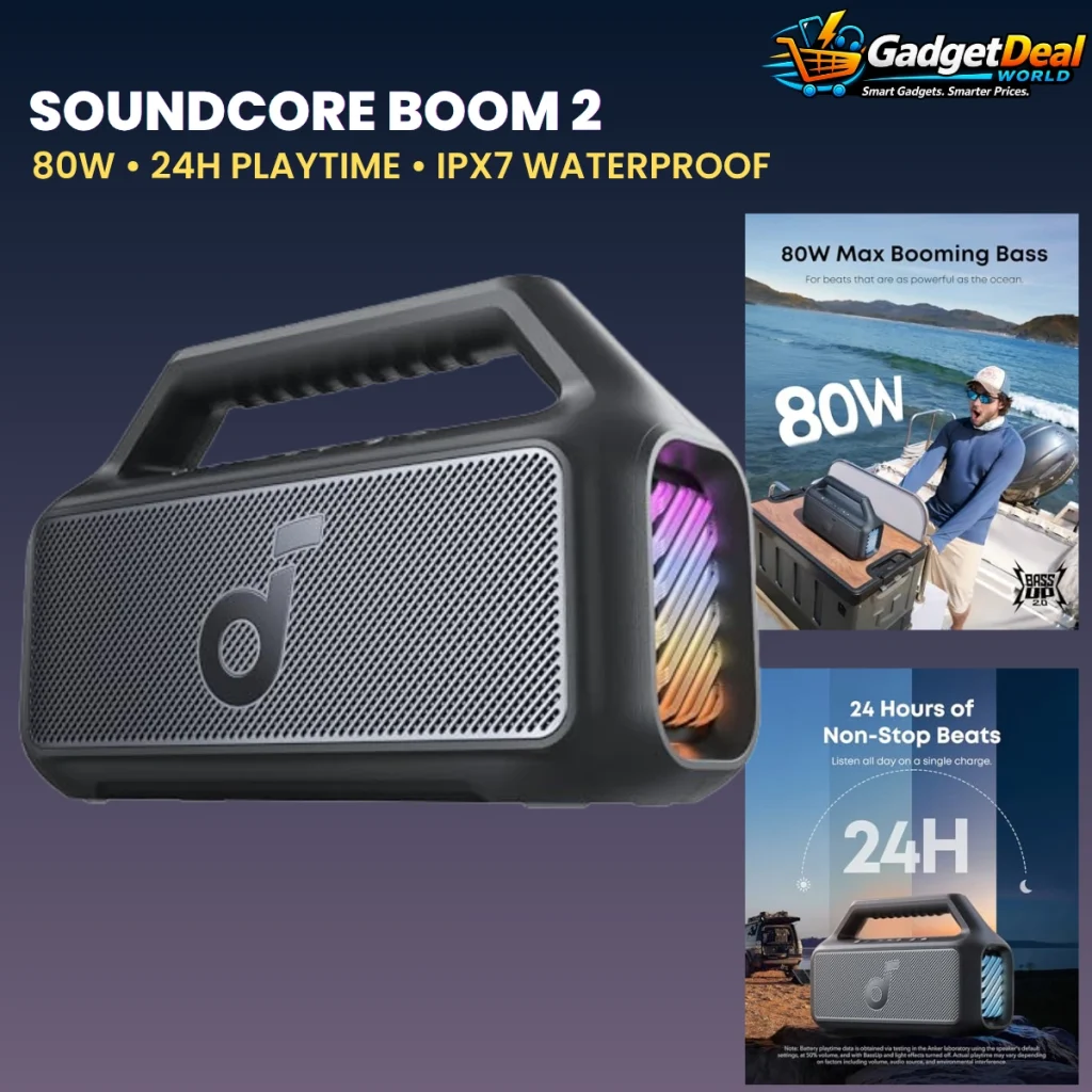 Soundcore Boom 2 80W Outdoor Bluetooth Speaker with 24 Hour Playtime